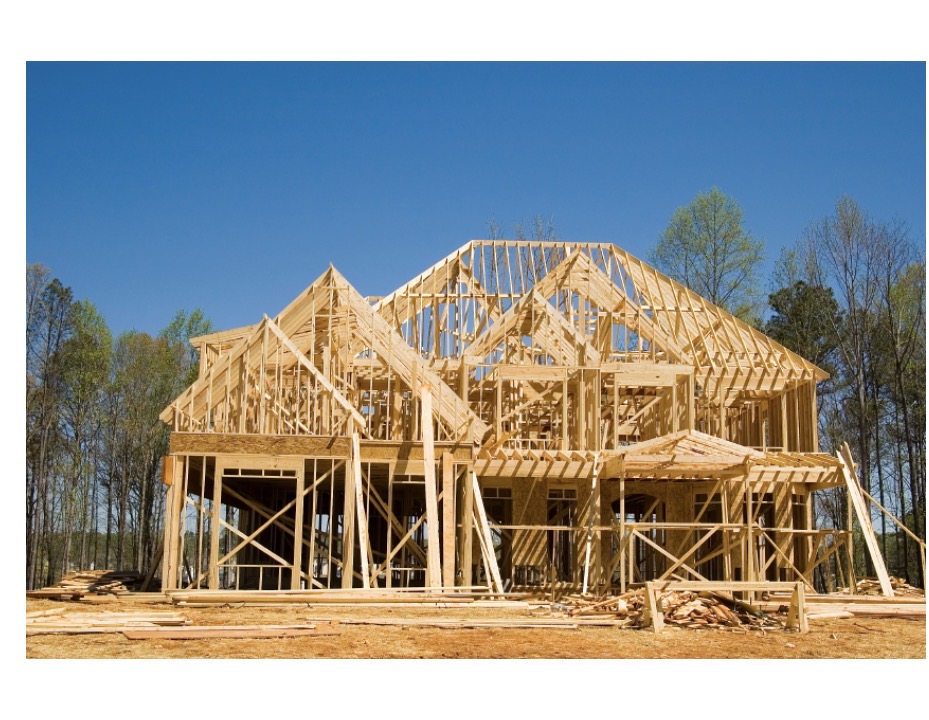 Residential wood framing at sunset